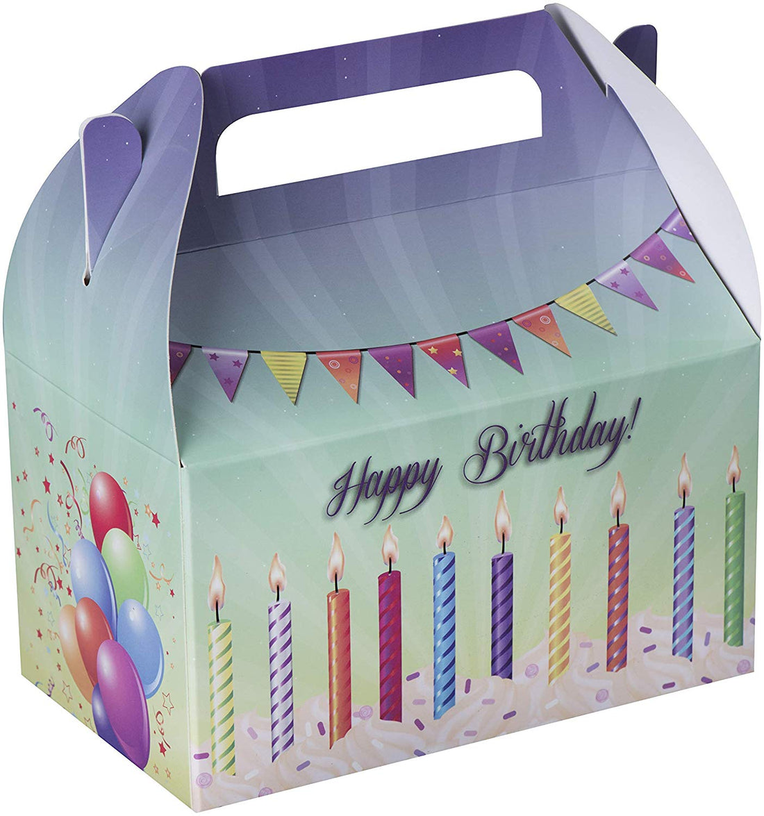 Paper Treat Boxes 10 Pack 6.25" X 3.75" X 3.5" Happy Birthday