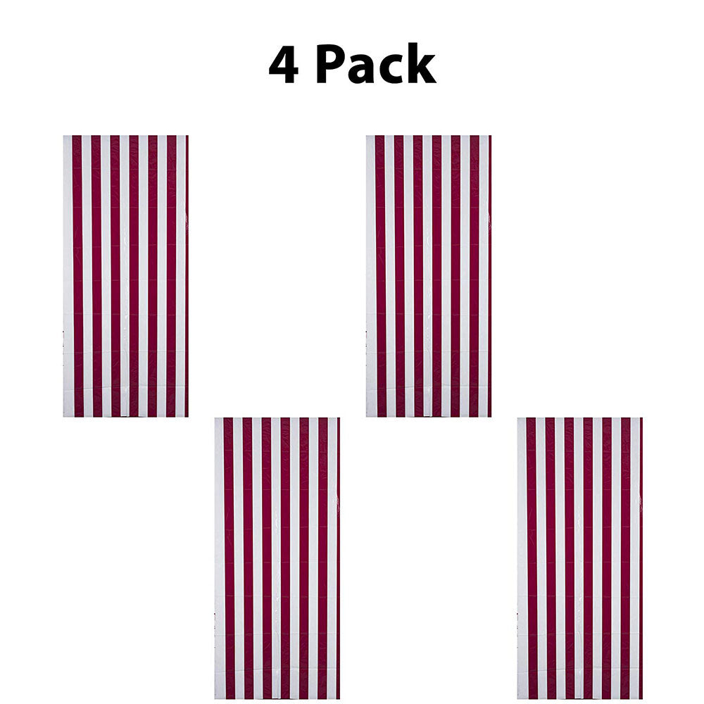 Red And White Striped Carnival Table Cloth 4 Pack