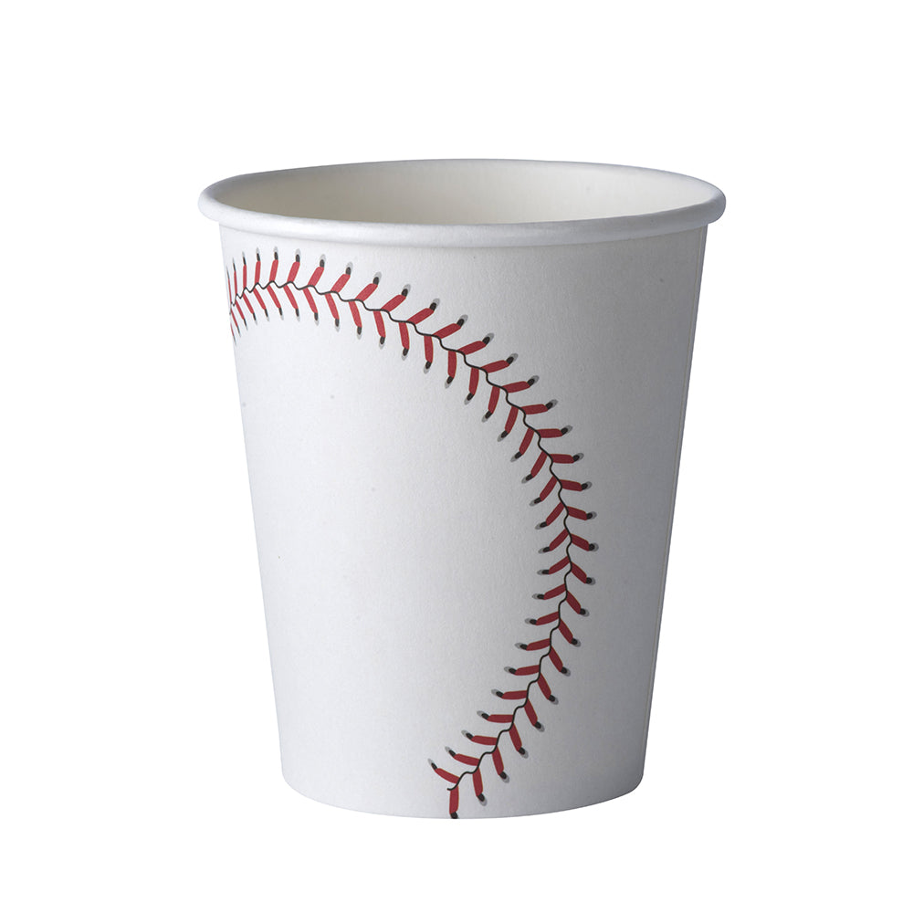 Baseball Themed 9 Oz Disposable Paper Cups 100 Pack Hammont