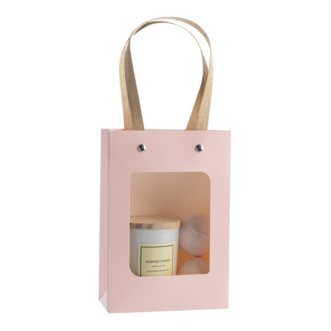 kraft paper gift bag with window