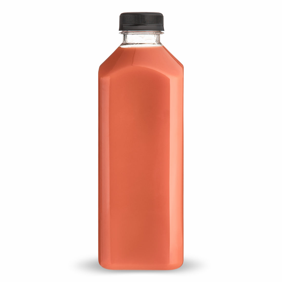 Clear Bottles PET SQUARE with black lid 24 pack