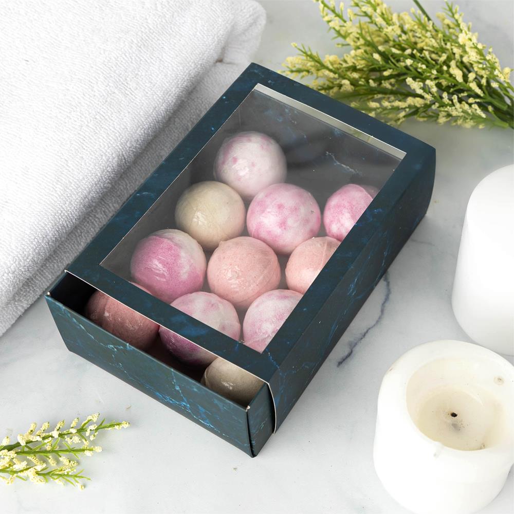 Clear Window Gift Boxes Rectangle Blue 7.5" X 5" X 2.5" 6 Pack