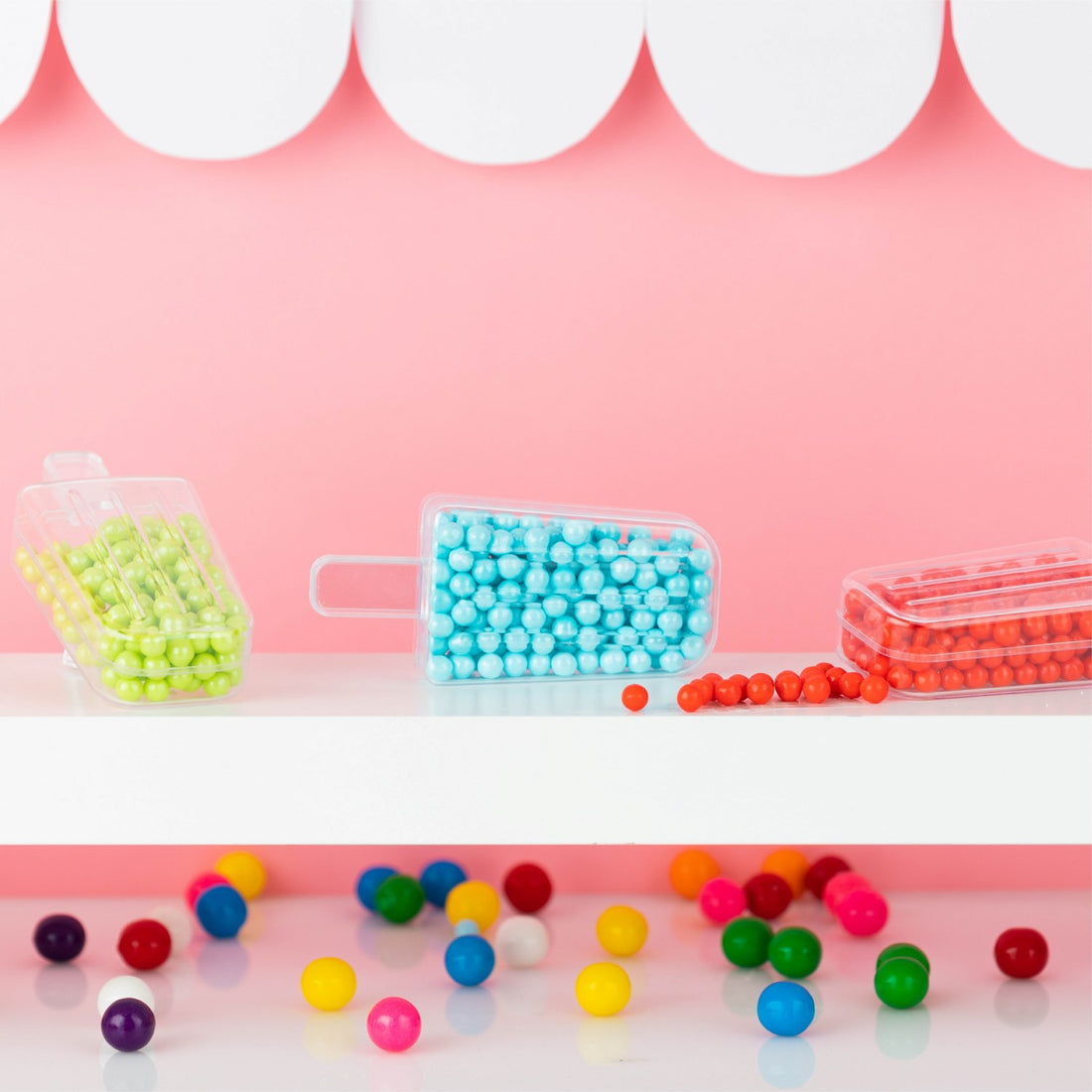 Ices Shaped Acrylic Candy Boxes 12 Pack 4.25"X2"X1"