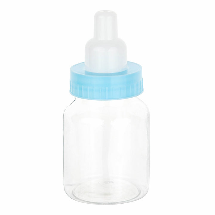 Blue Baby Boy Bottle Shaped Acrylic Candy Boxes 36 Pack 1.5"X3.5"