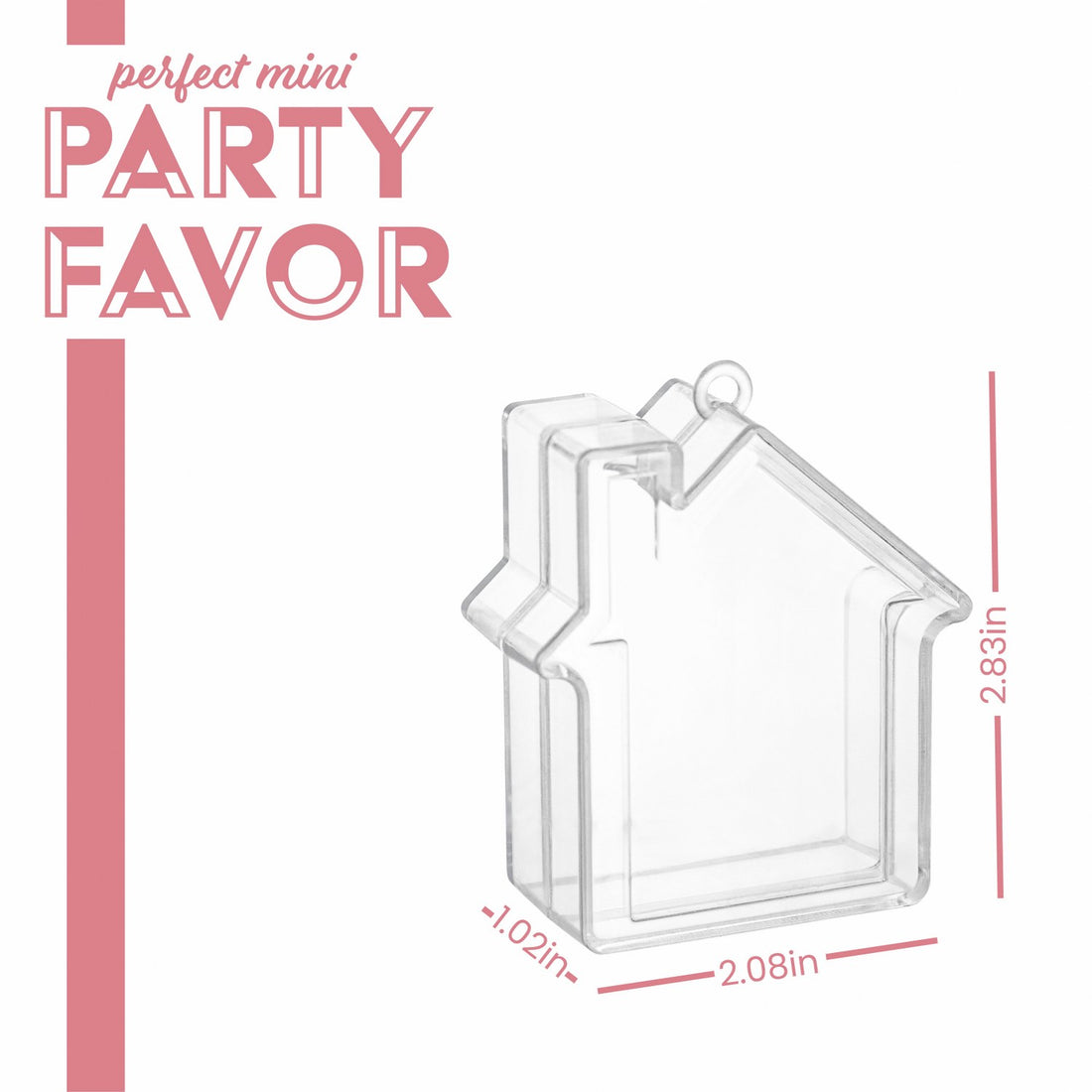 House Shaped Acrylic Candy Boxes 12 Pack 2.83"X2.08"X1.02"