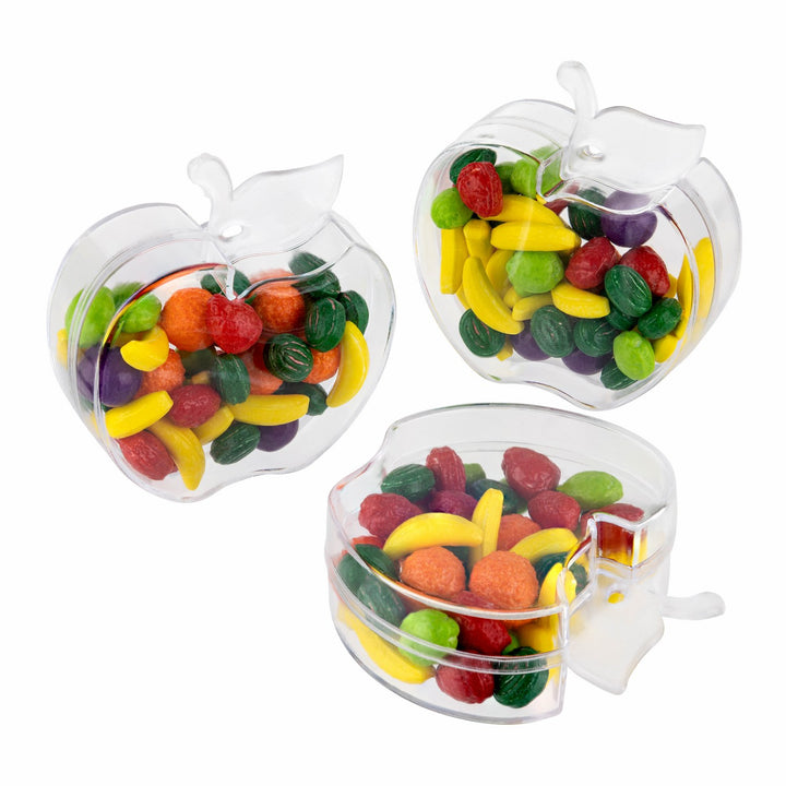 Apple Shaped Acrylic Candy Boxes 12 Pack 2.95"X2.28"X1.02"