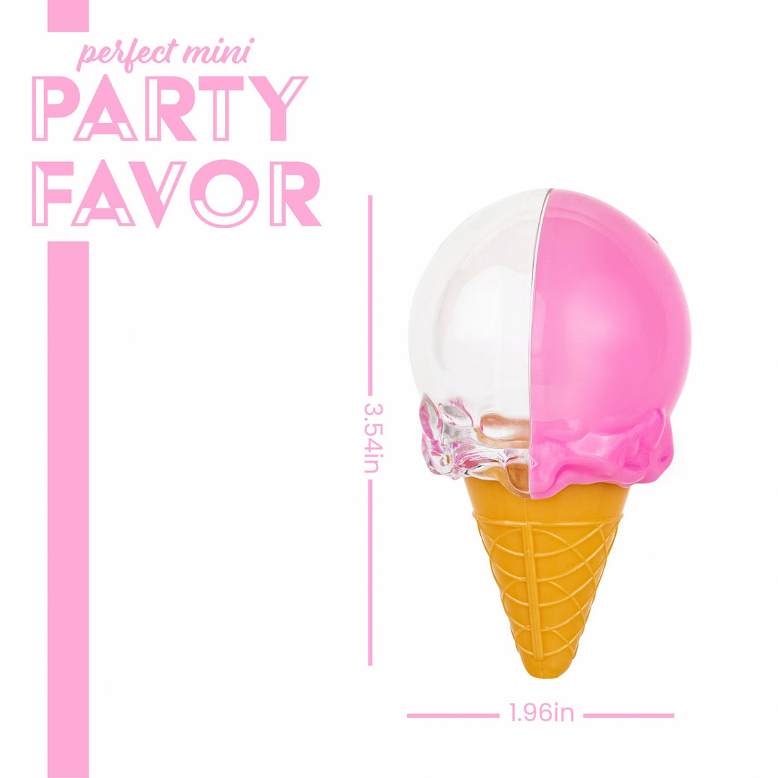 Ice Cream Shaped Acrylic Candy Boxes 12 Pack 1.96"X3.54"