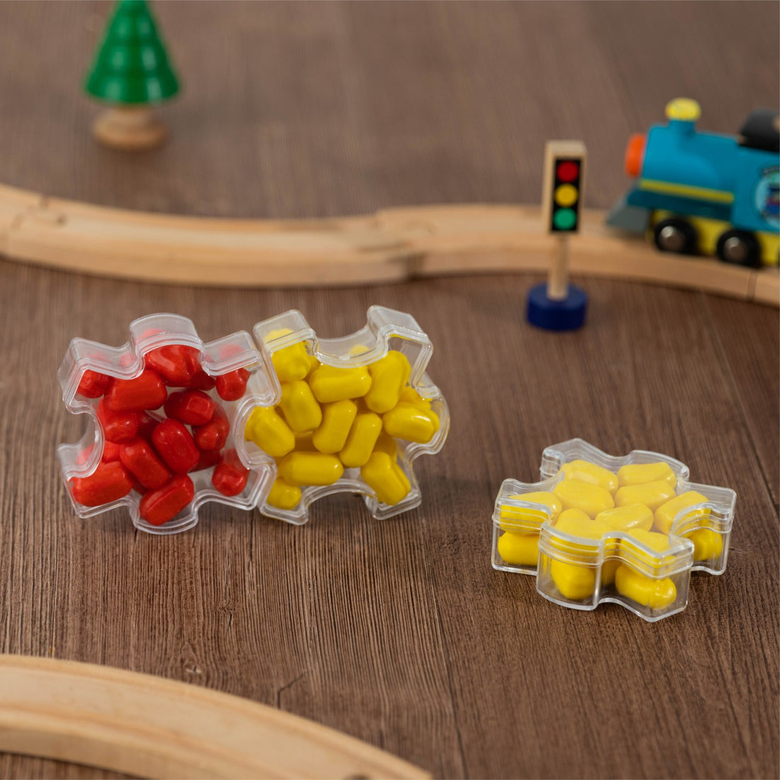 Hammont Puzzle Shaped Acrylic Candy Boxes 12 Pack 3.34"X0.98"