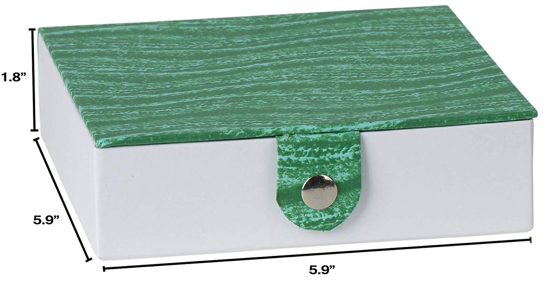 Green Gift Box With Snap Closure 3 Pack 5.9X5.9X1.8