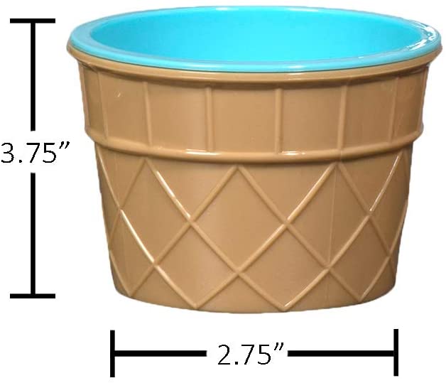 Ice Cream Bowls And Spoons Orange Pink Light Green Sky Blue