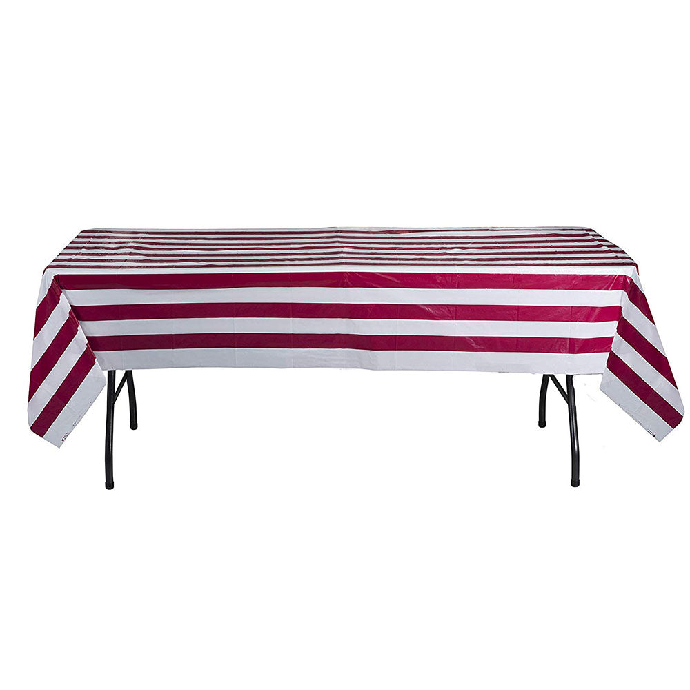 Red And White Striped Carnival Table Cloth 4 Pack