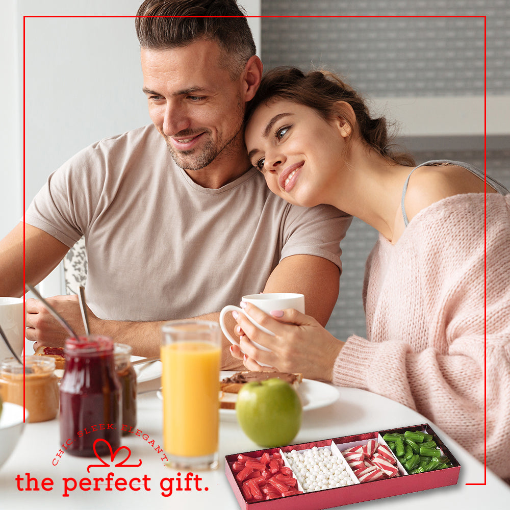 Four Section Red Tray  4 Packs Gift Box With Clear Cover 11" X 3.75" X 1.25"