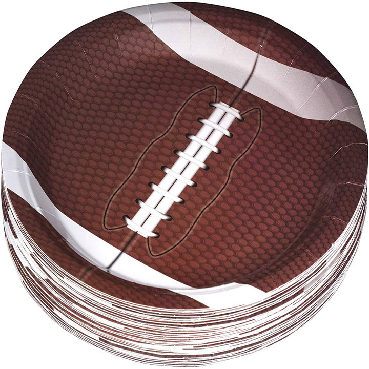 Football Themed 7" Disposable Round Paper Plates 50 Pack