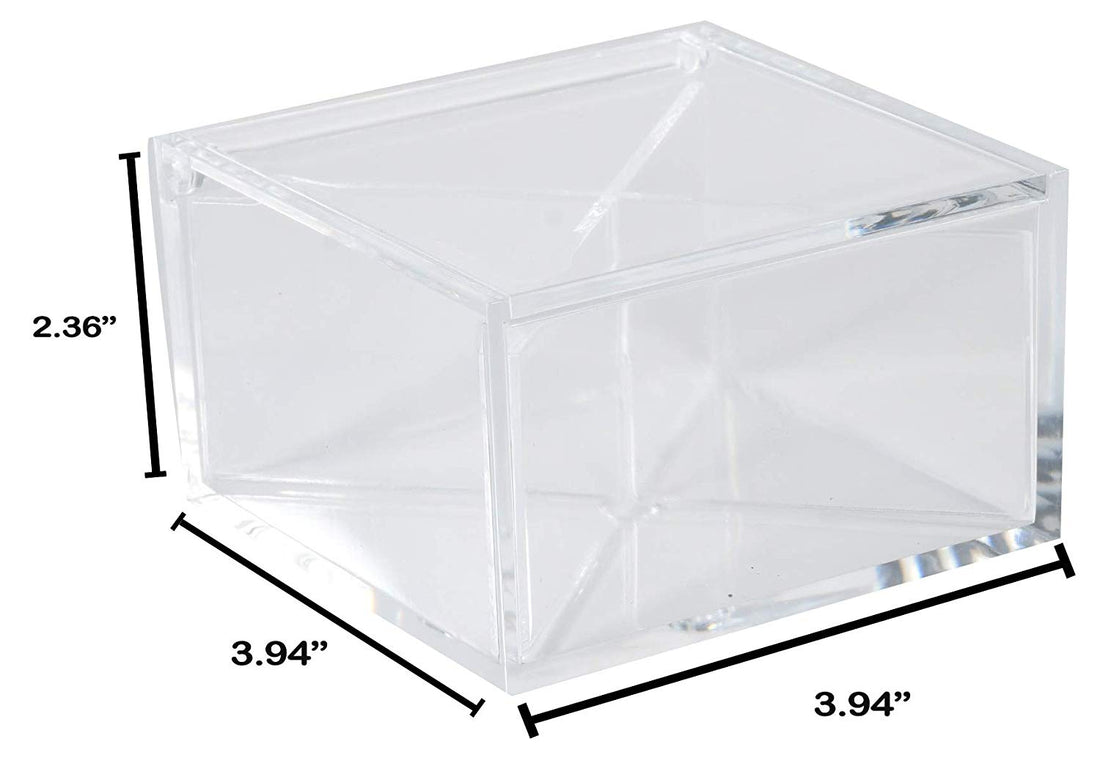 Clear Acrylic Boxes 4 sections 3.94"X3.94"X2.36" 2 Pack