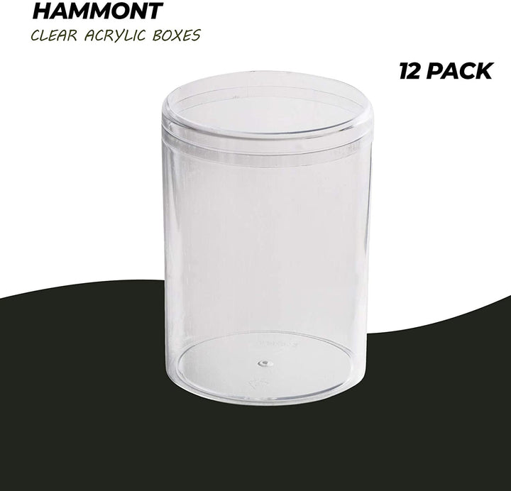 Clear Acrylic Boxes Round 2.25"X3.5" 12 Pack