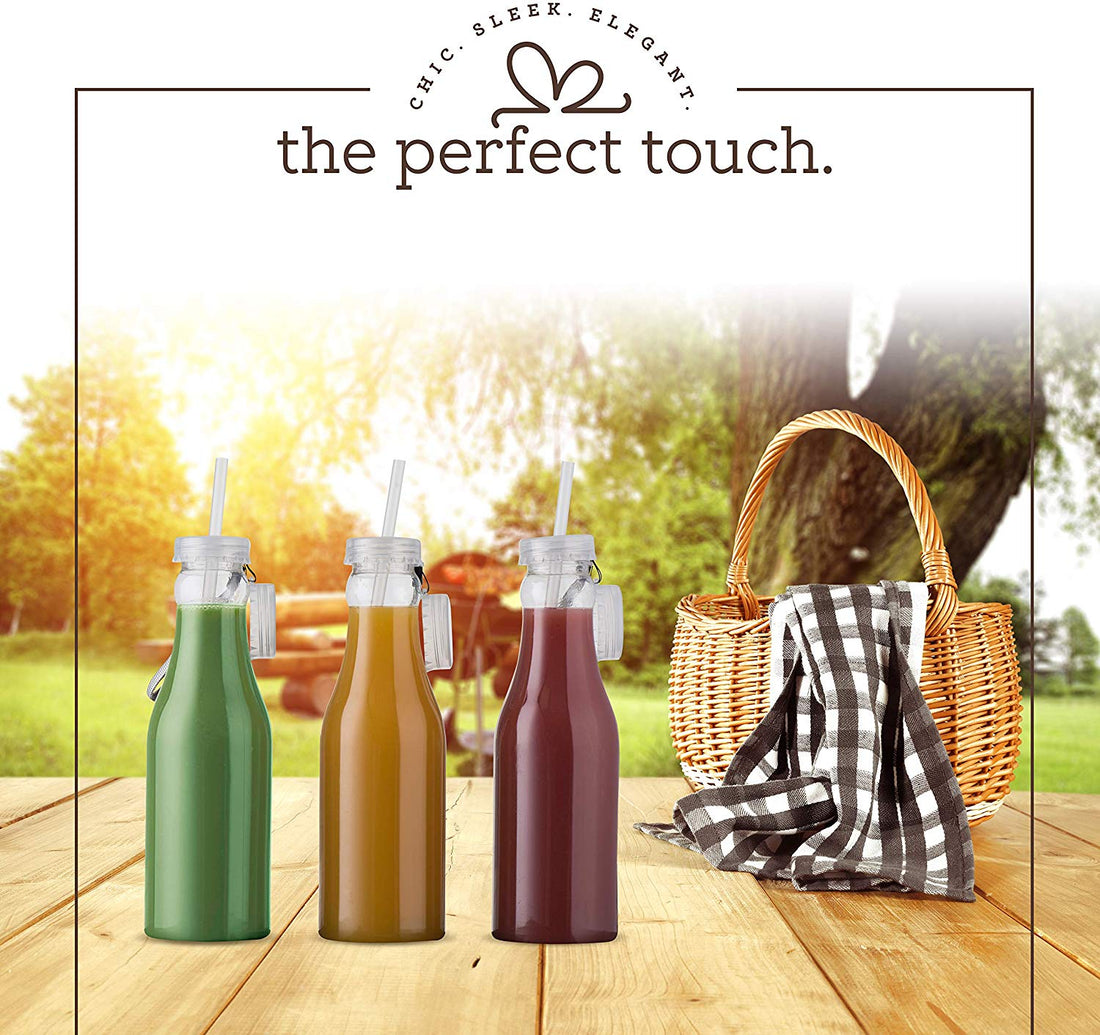 Blue Plastic Bottle With Straw 6 Pack 22 Oz