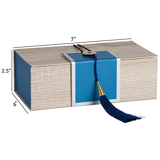 Blue Gift Box With Tassel 4 Pack 7X4X2.5