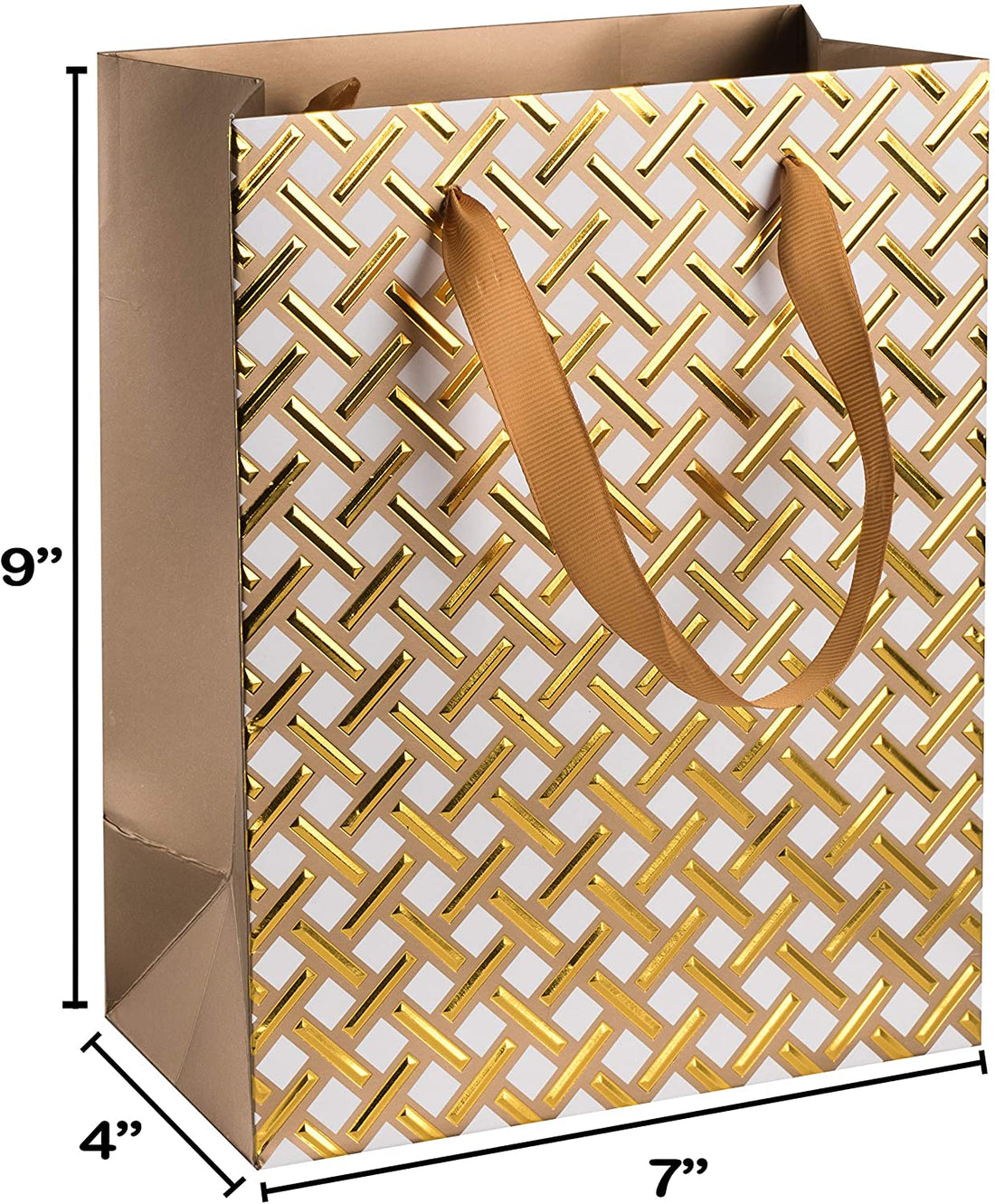 Gold Premium Gift Bags 12 Pack 9"X7X4"