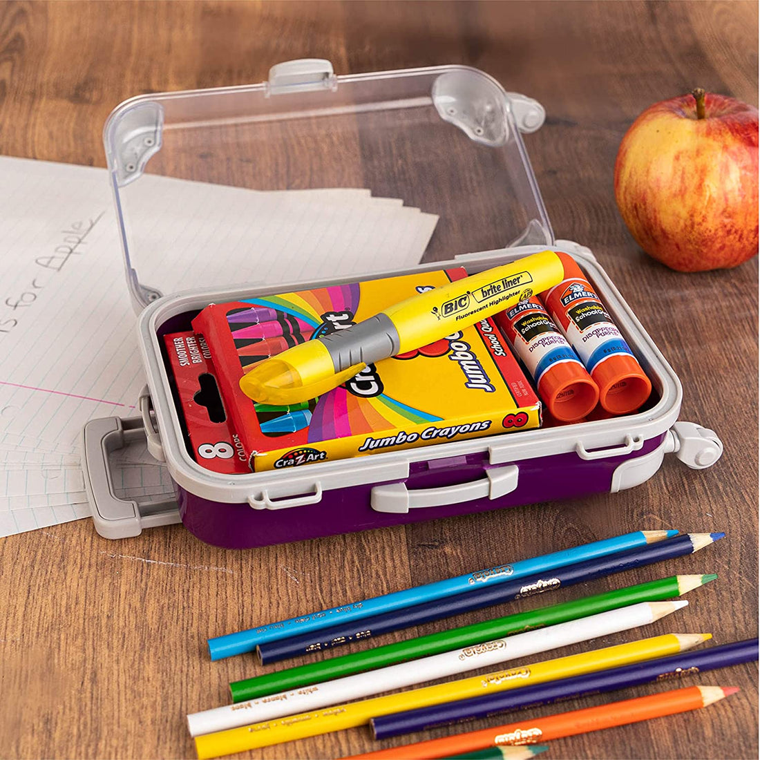 Purple Plastic Suitcase Candy Box 3 Pack  7.5"x5"x2.5"