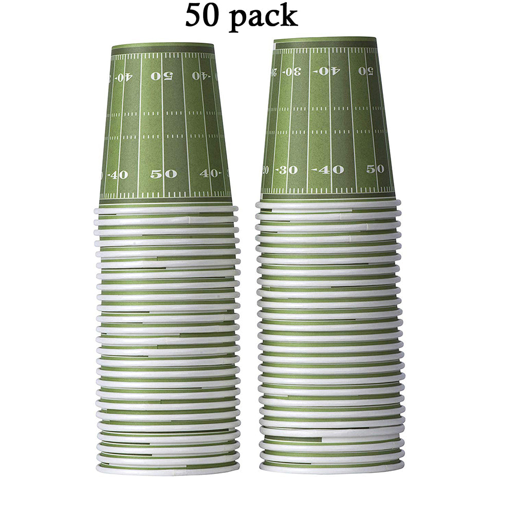 Football Themed Disposable Paper Cups 50 Pack 9 Oz