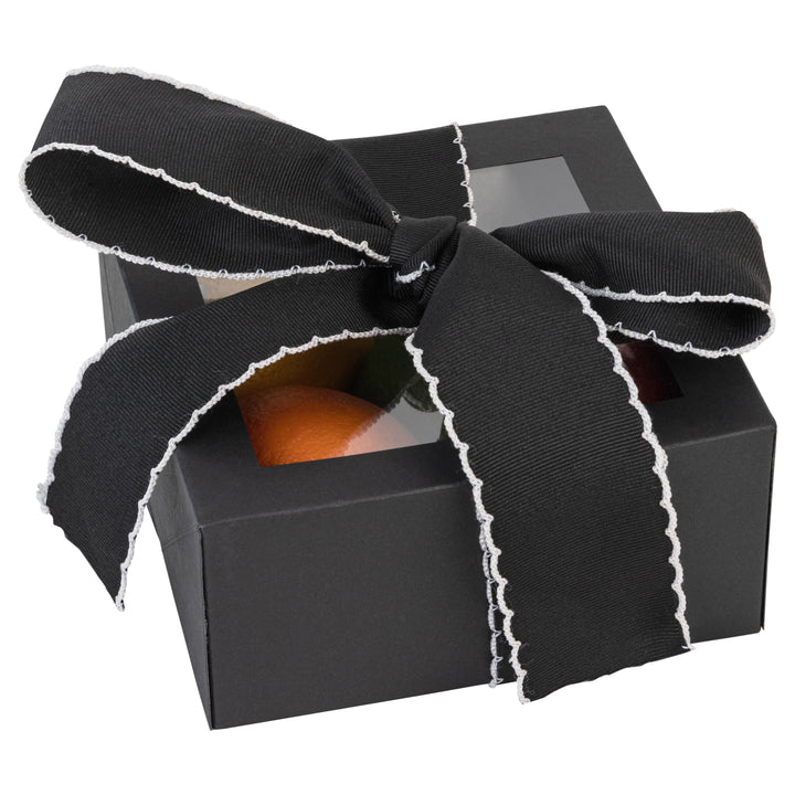 Square Bakery Boxes with window 8 Pack Black 6X6X3"