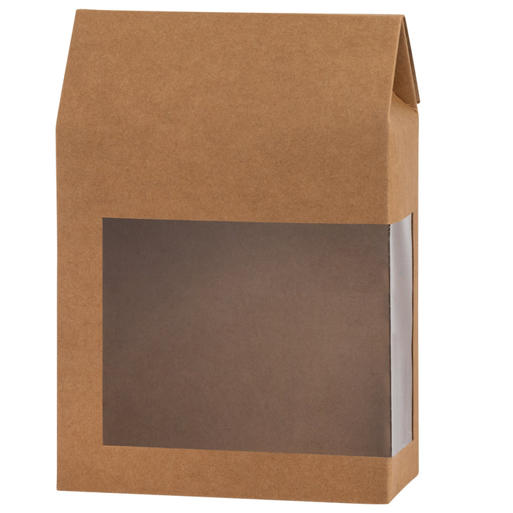 Tall Paper Boxes With Window Kraft Paper 8X5.5X2.5 Gift Boxes 8 Pack