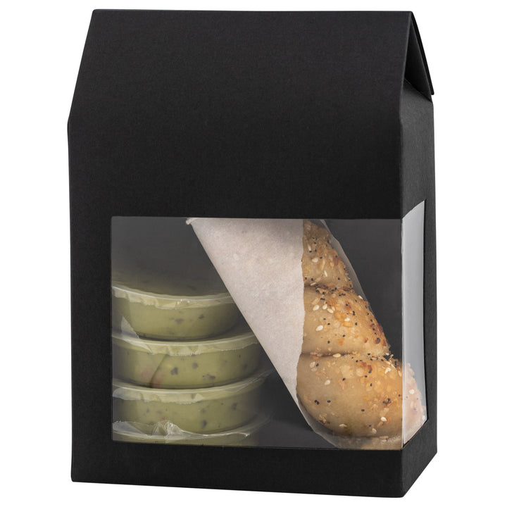 Tall Paper Boxes With Window Black 8X5.5X2.5 Gift Boxes 8 Pack