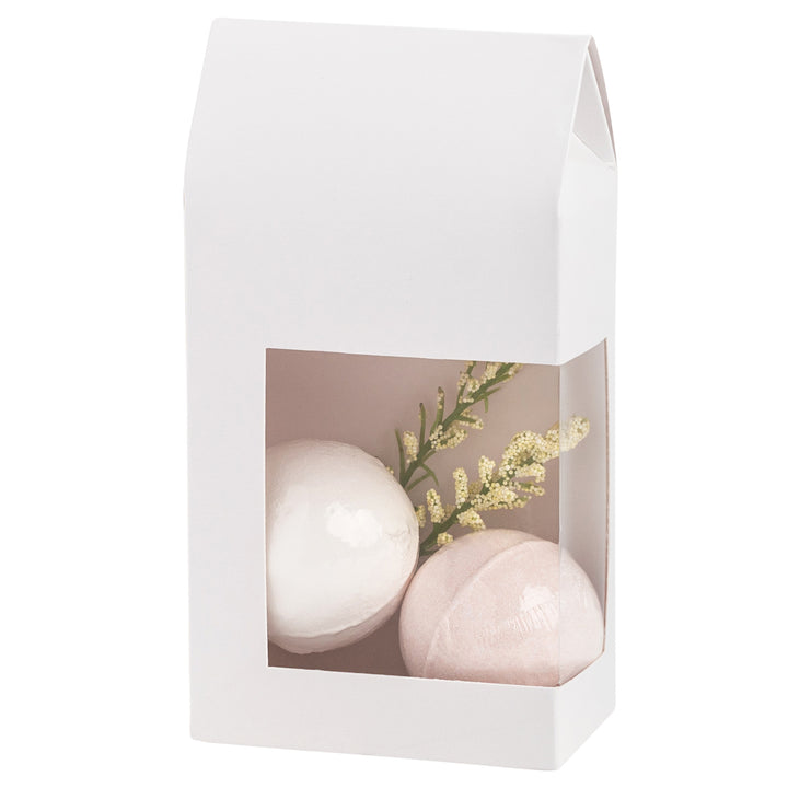 Tall Paper Boxes With Window White 6.75X3.5X2 Gift Boxes 8 Pack