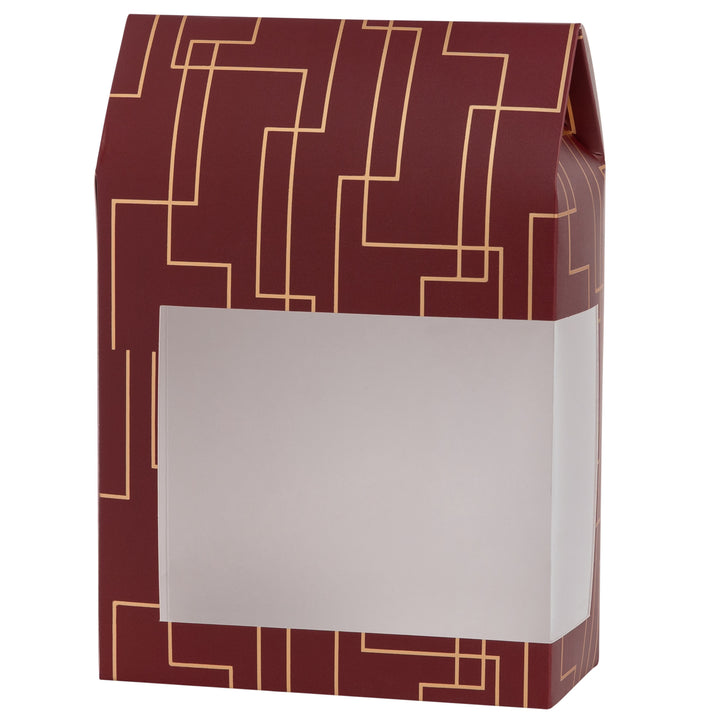 Tall Paper Boxes With Window Red 8X5.5X2.5 Gift Boxes 8 Pack