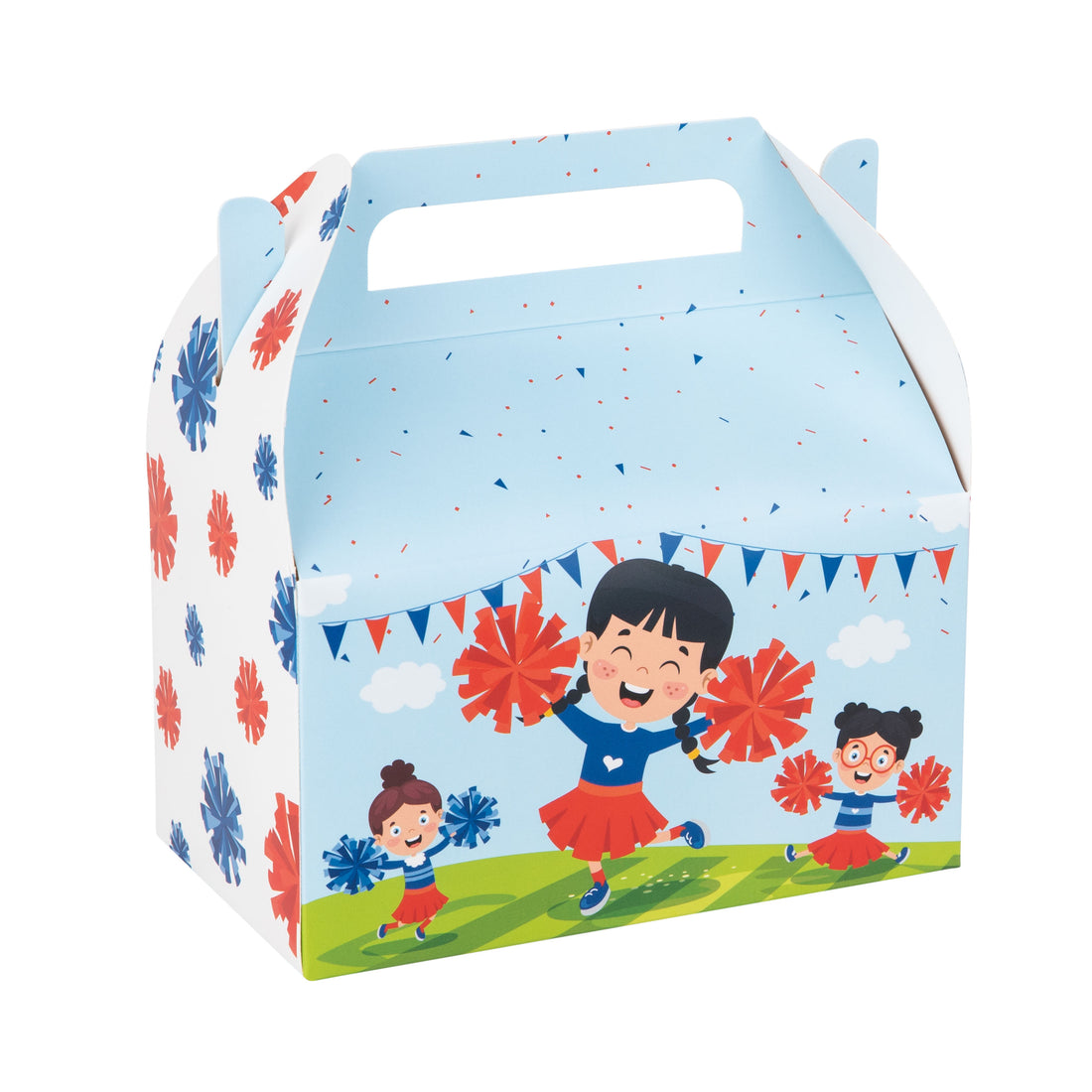 Cheerleader Paper Treat Box – Birthday rally Party Décor  6.25x3.75x3.5 Inches  10 Pack