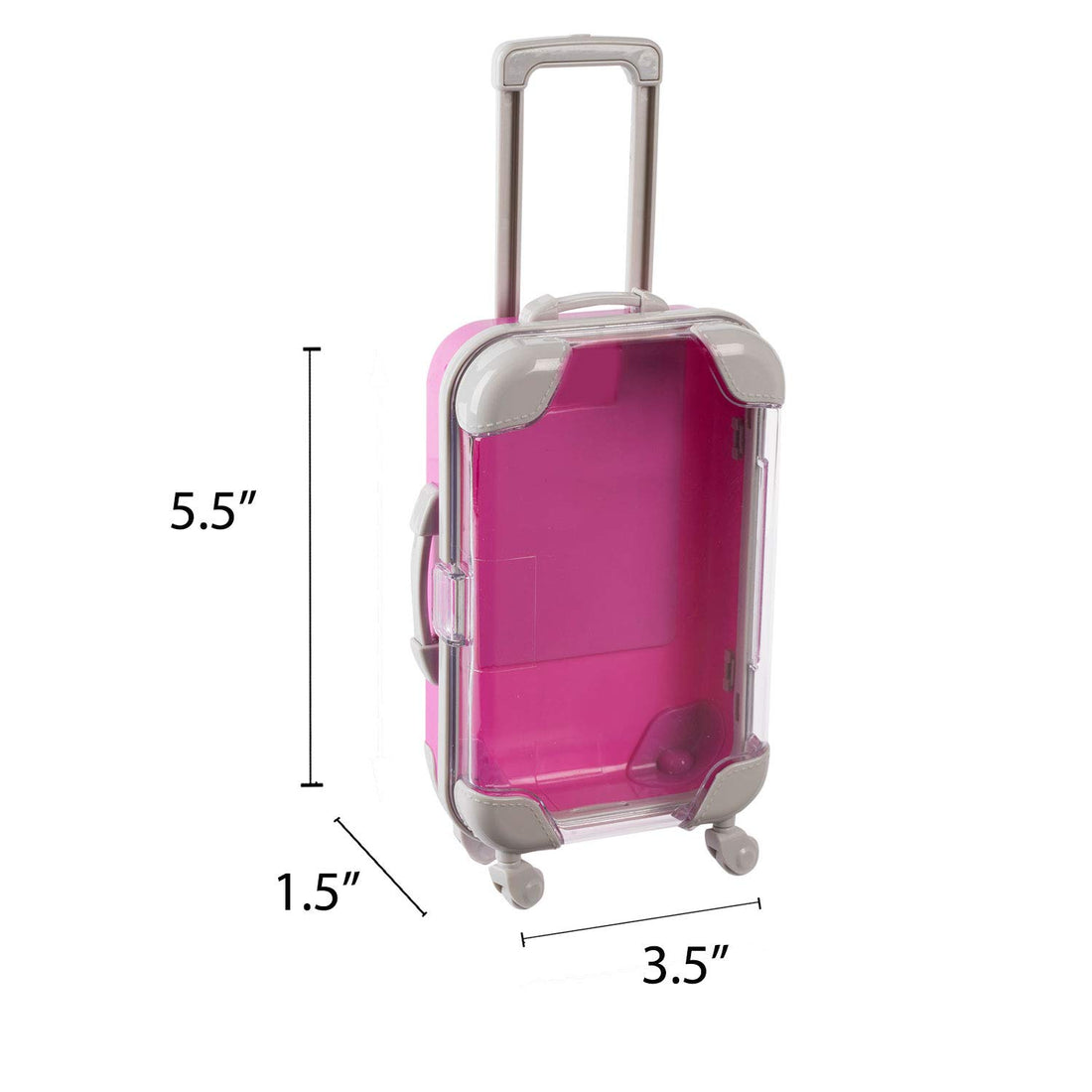 Mini Suitcase 5.5"X3.5"X1.5" Pink Candy Box 4 Pack
