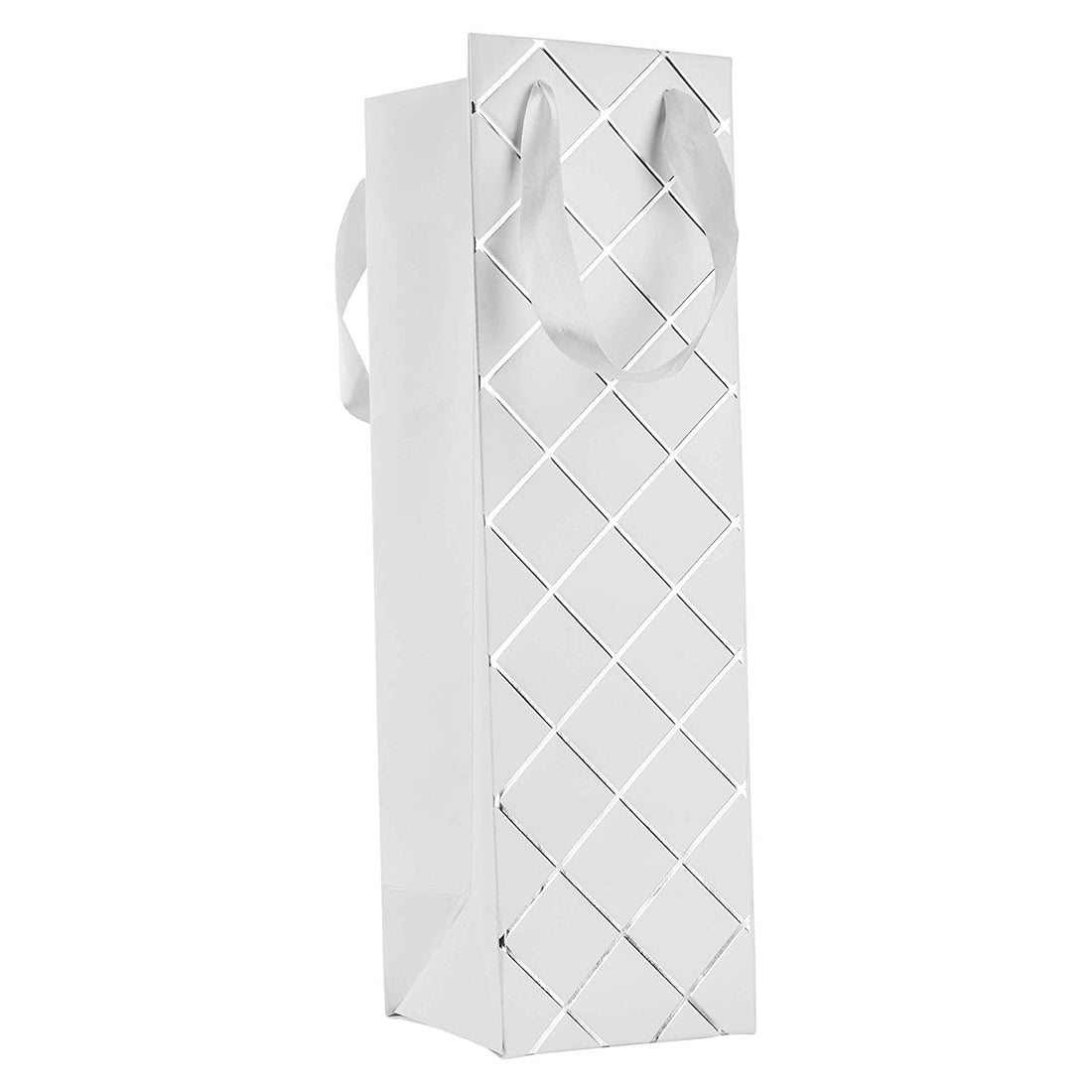 Diamond Wine Gift Bags Set 12 Pack White 14"X 4"X 4"