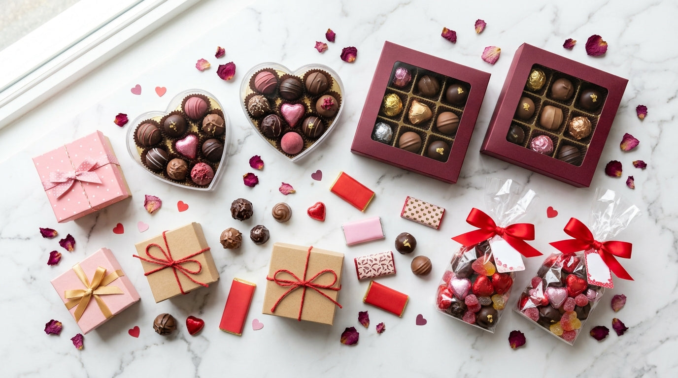 Valentine's Day Candy Packaging for Small Bakeries and Chocolatiers: Heart Boxes, Clear Display, and Gift-Ready Formats