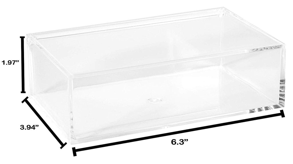 Clear Acrylic Boxes 2 Pack 6.3''X3.94''X1.97''