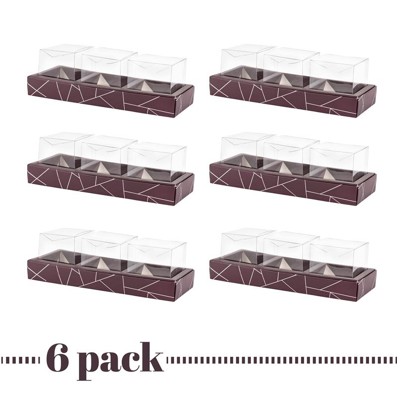 3 Square Shaped Clear Boxes With Rectangle Tray Purple