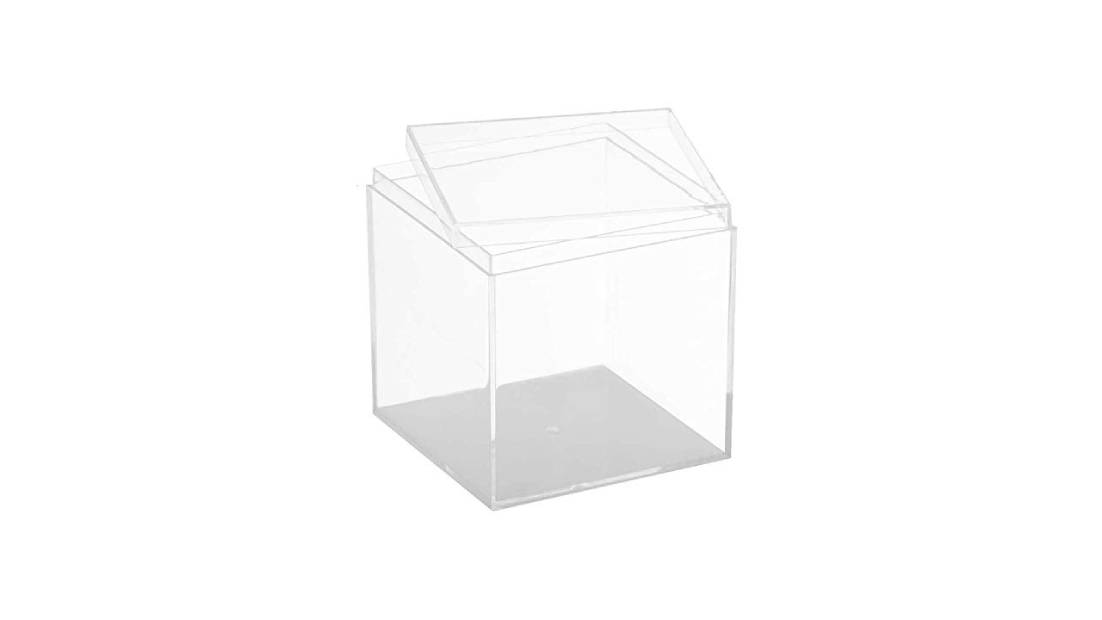 Clear Acrylic Boxes 4''X4''X4'' 2 Pack