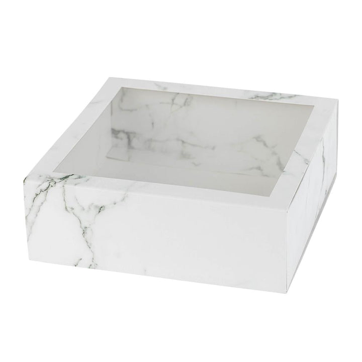 Clear Window Gift Boxes Square White 6" X 6" X 2" 6 Pack