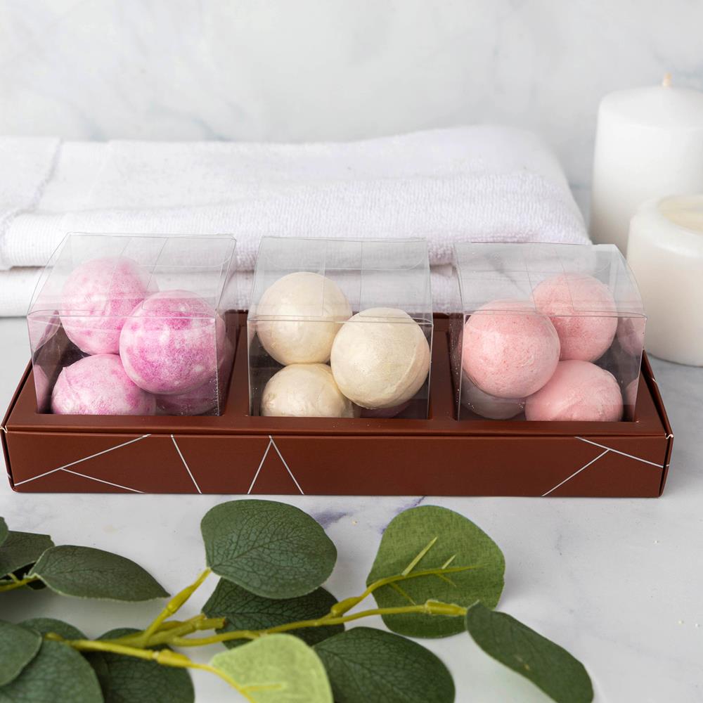 Square Shaped Clear Boxes With Rectangle Tray Brown 11" X 3.9" X 1.3"