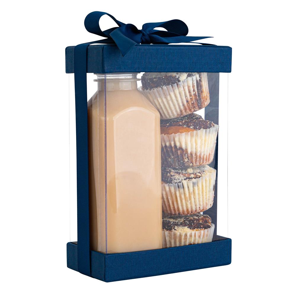 Plastic Gift Boxes 7.5X5X2.5" 6 Pack Bakery Boxes With Base Lid & Ribbon