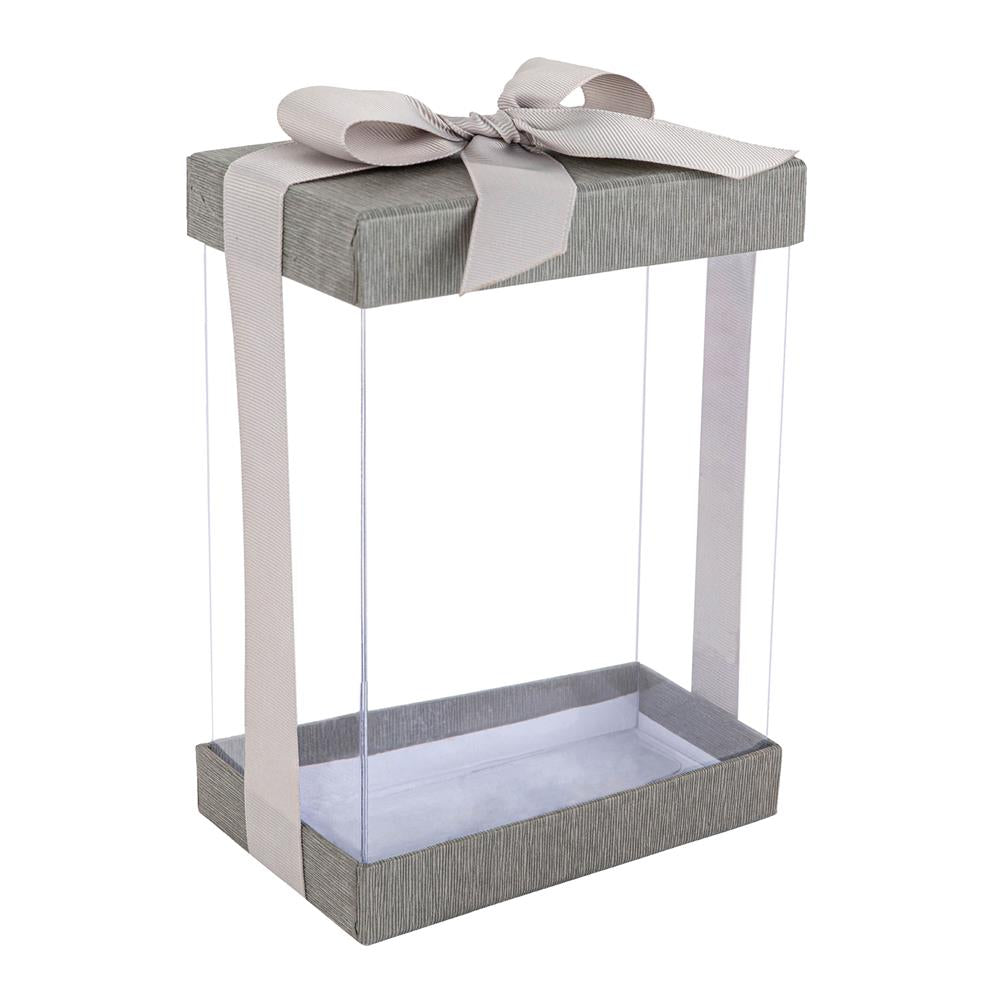 Clear 7X5X3" Gift Boxes 6 Pack Bakery Boxes With Base Lid & Ribbon