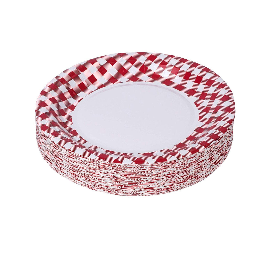 Picnic Themed 7" Disposable Round Paper Plates 50 Pack