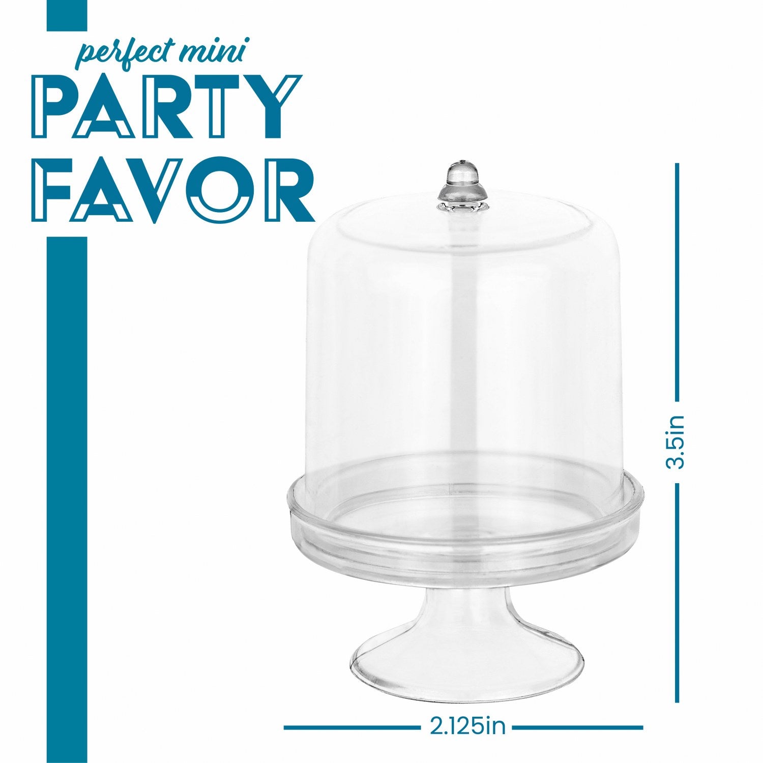 Mini Cake Dish Shaped Acrylic Candy Boxes 8 Pack 2.125"X3.5"