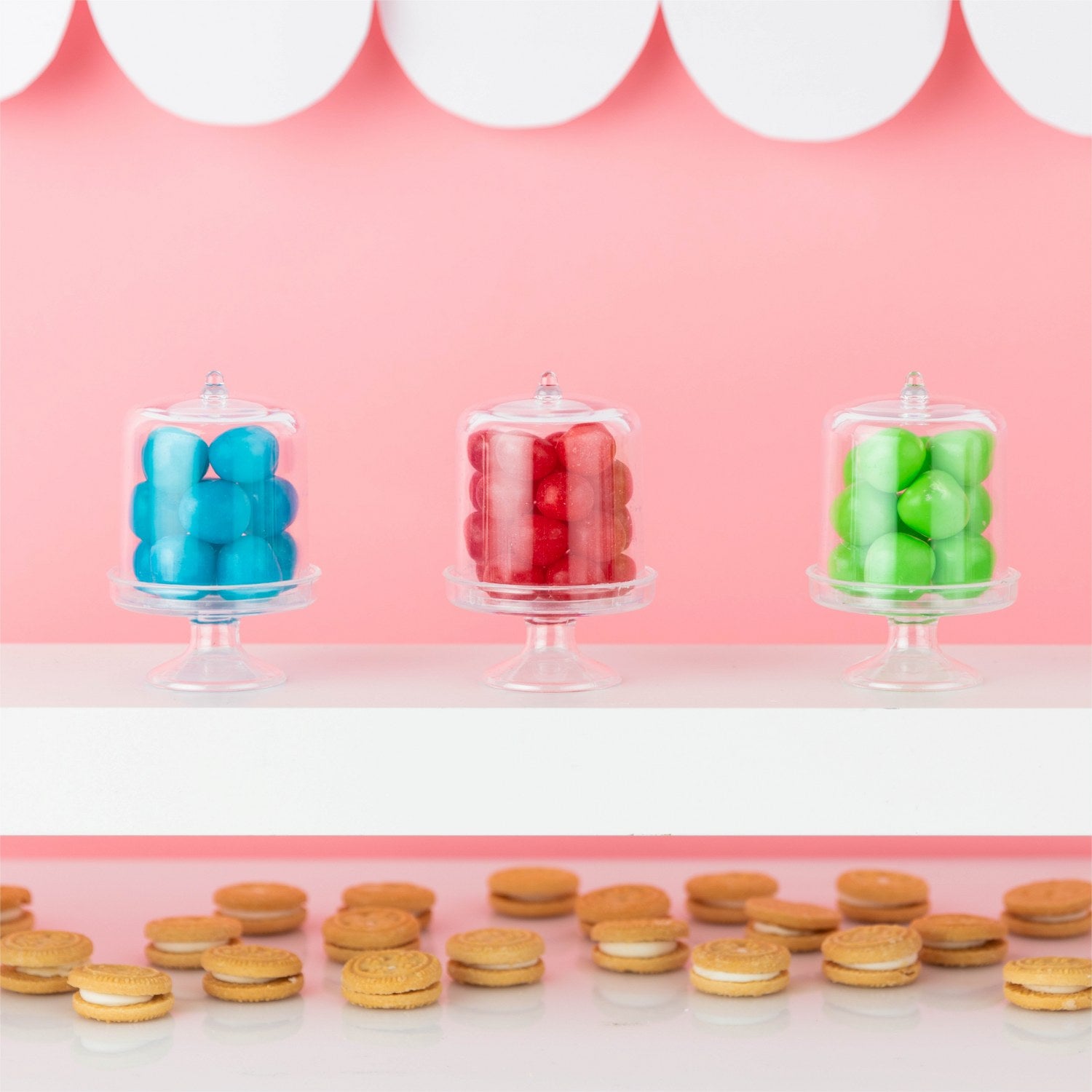 Mini Cake Dish Shaped Acrylic Candy Boxes 8 Pack 2.125"X3.5"