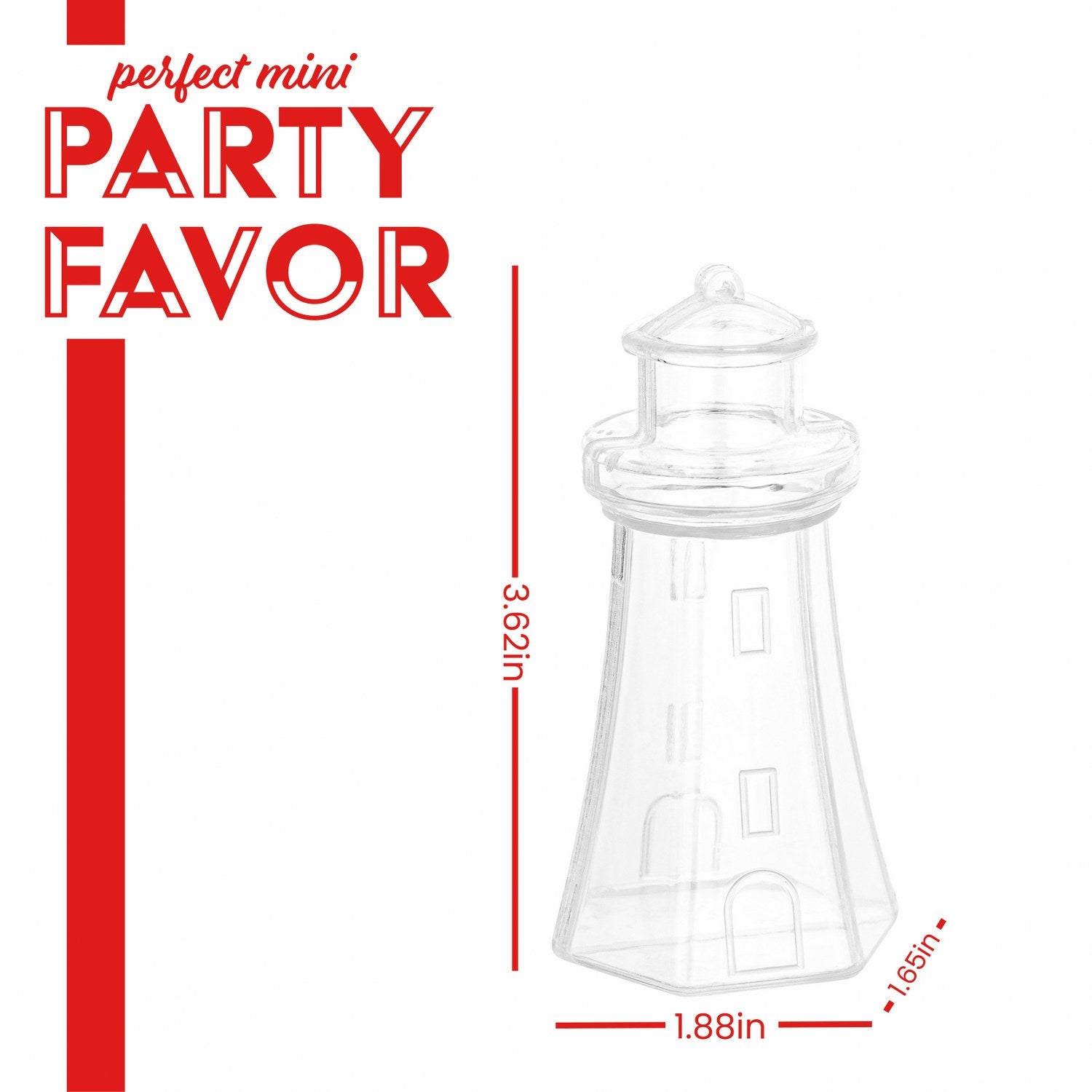 Light House Shaped Acrylic Candy Boxes 12 Pack 3.62"X1.88"X1.65"