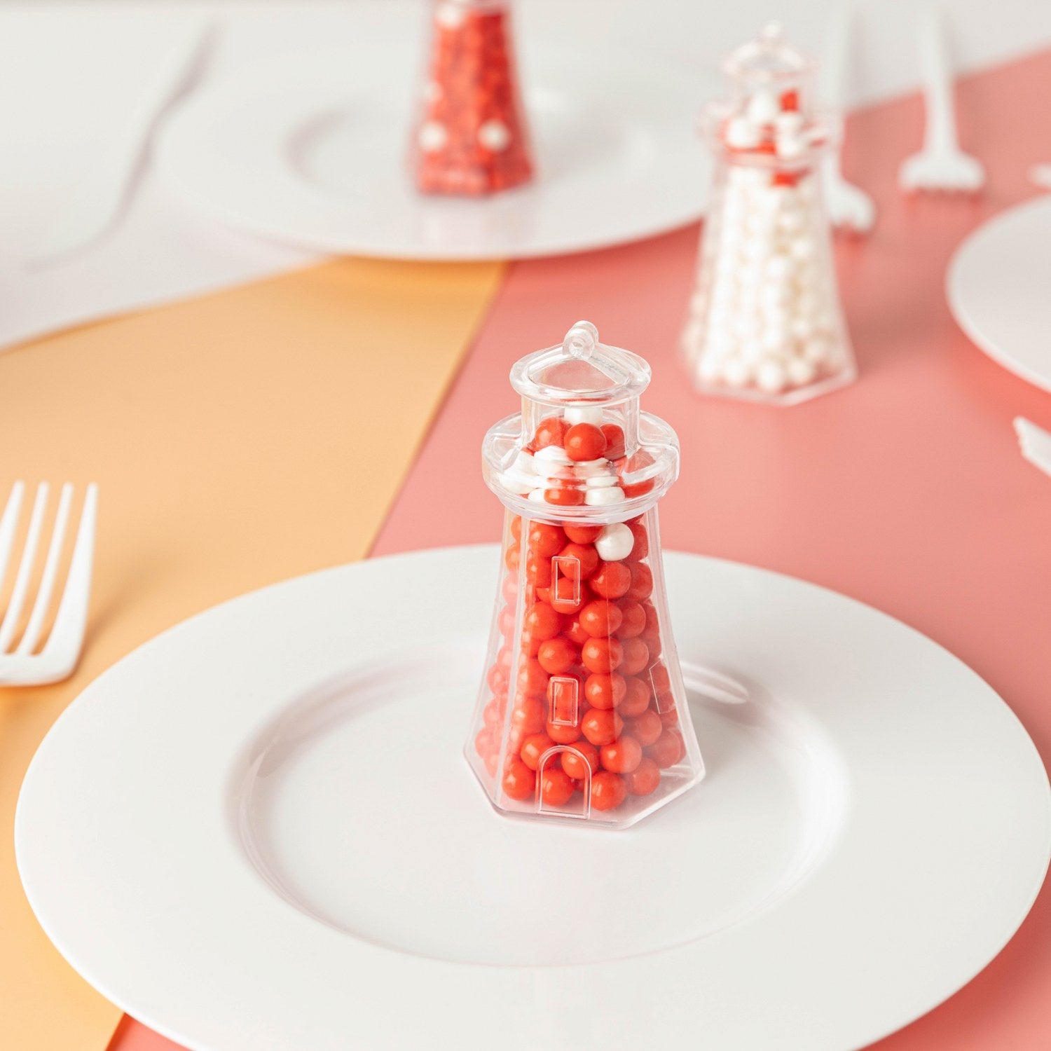 Light House Shaped Acrylic Candy Boxes 12 Pack 3.62"X1.88"X1.65"