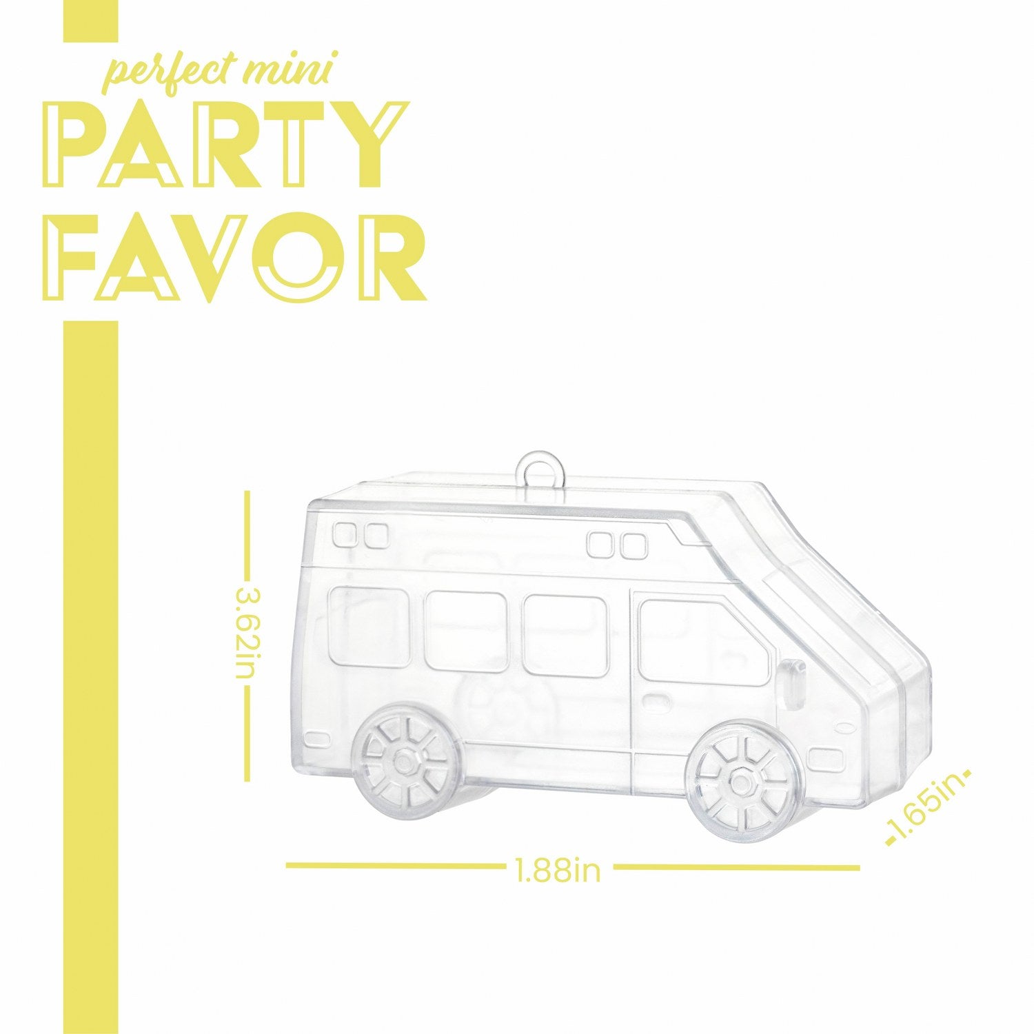 Bus Shaped Acrylic Candy Boxes 8 Pack 2.04"X4.13"X1.65" P