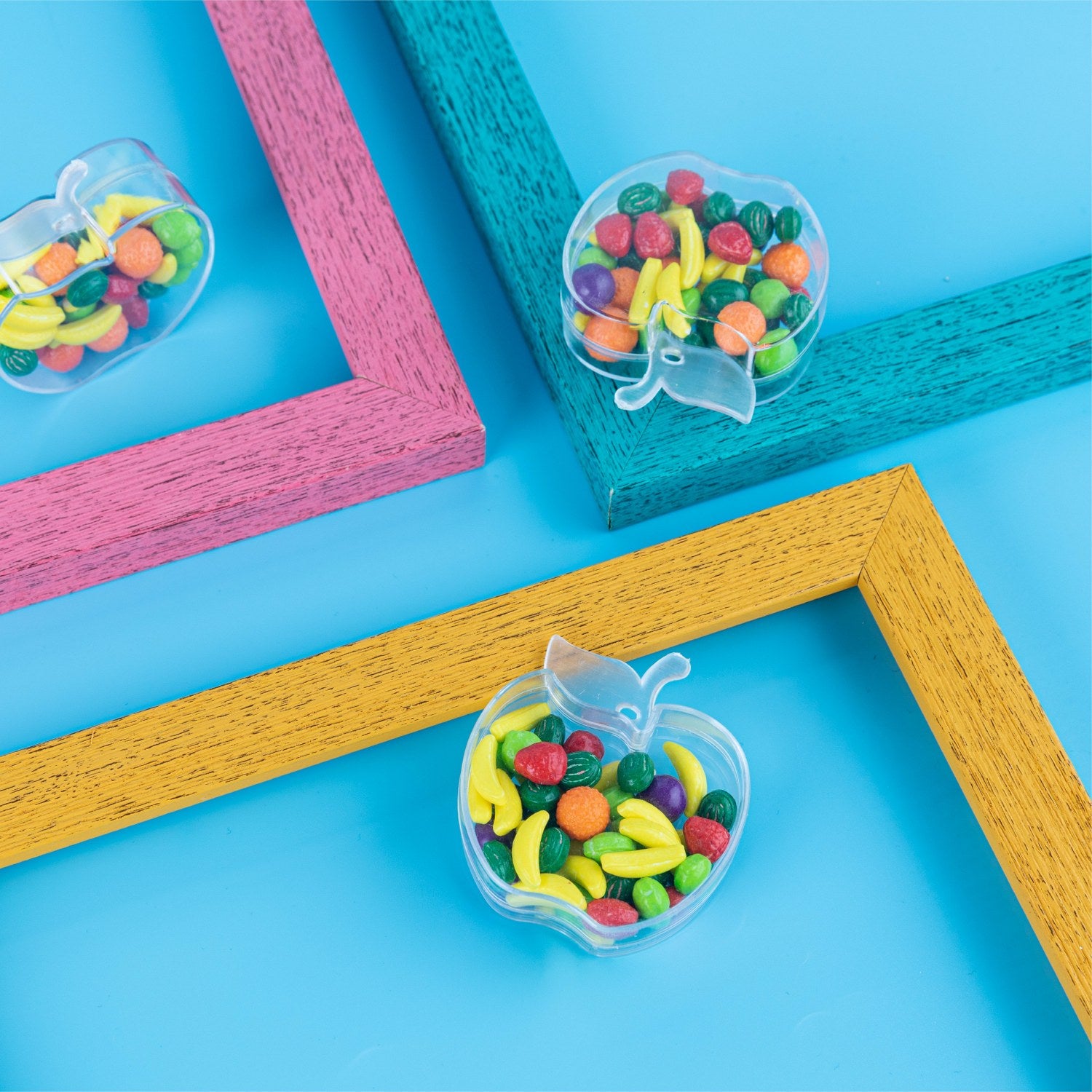 Apple Shaped Acrylic Candy Boxes 12 Pack 2.95"X2.28"X1.02"