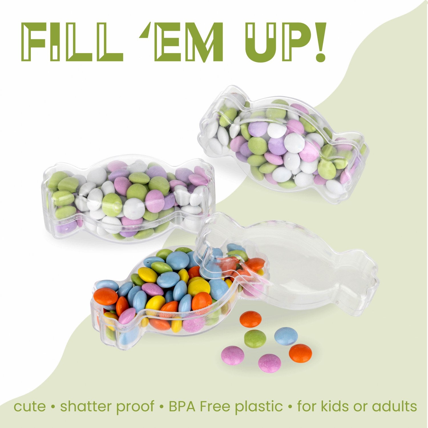 Candy Shaped Acrylic Candy Boxes 12 Pack 1.41"X2.67"X1.25"