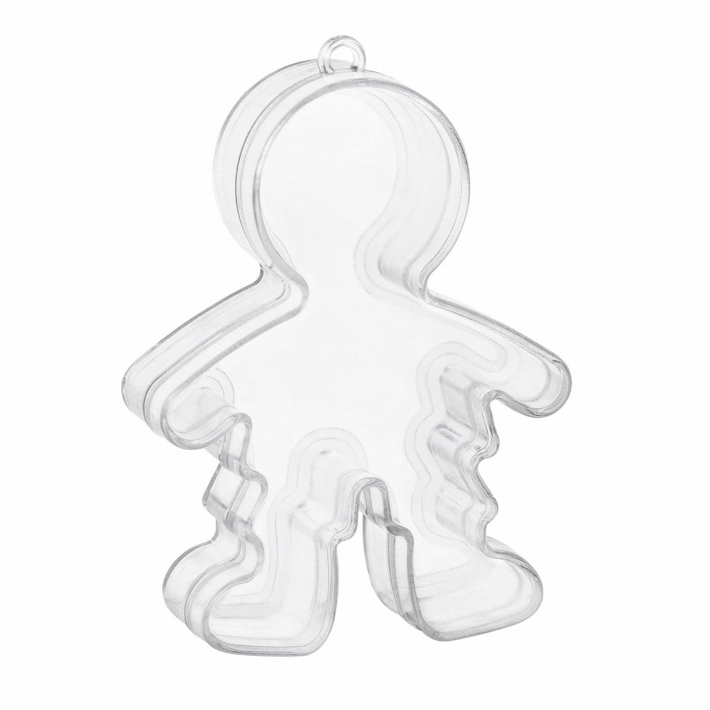 Ginger Bread Boy Shaped Acrylic Candy Boxes 12 Pack 2.75"X3.62"X0.98"