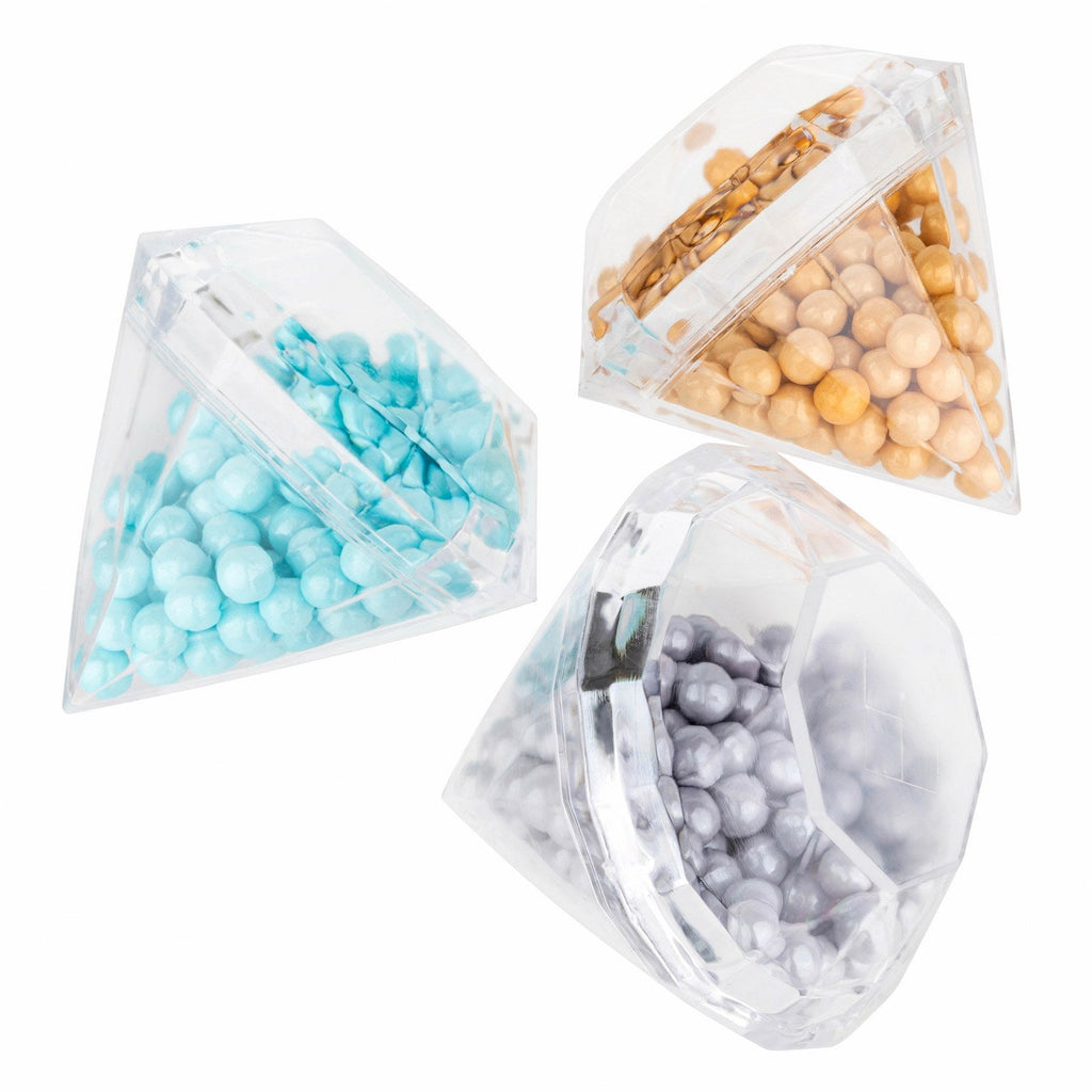 Diamond Shaped Acrylic Candy Boxes 12 Pack 2.75"x2.75"x2.75"